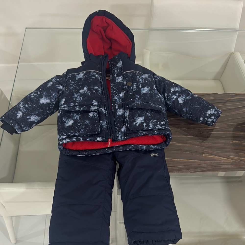 Children's Winter Snowsuit - Black and Red